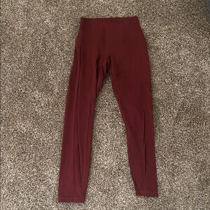 CRZ YOGA Burgundy High-Waisted Leggings